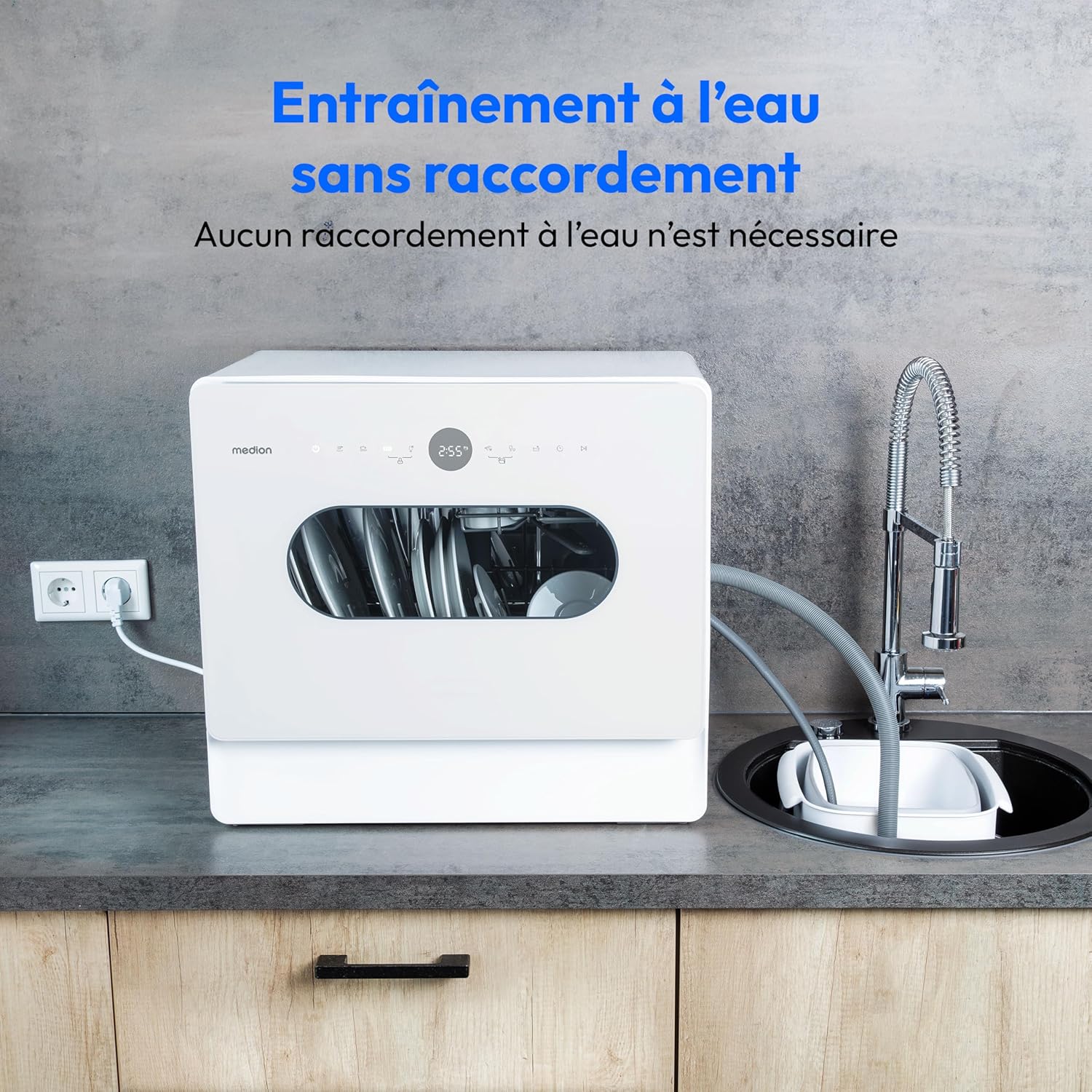 Medion - mini lave-vaisselle compact, 5 couverts, 7 programmes, DWT51