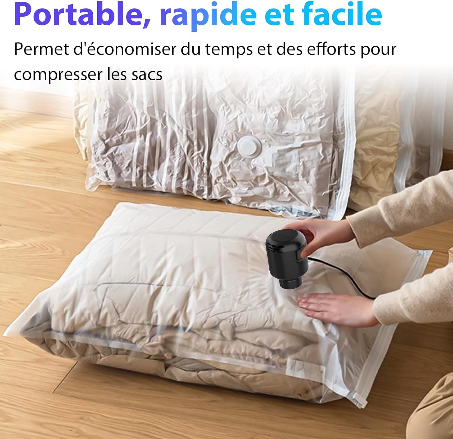 Pompe à vide électrique - 4.2 kPa, 55W, ultra puissante, sacs sous vide
