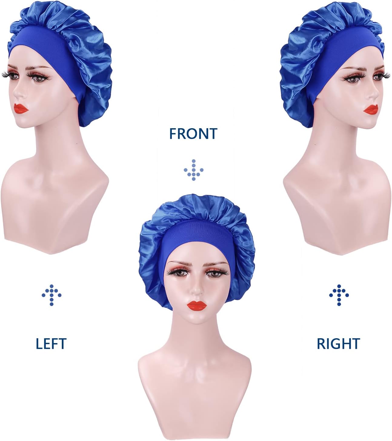 Bonnet de nuit satin femme - 2 pièces - protection cheveux - soyeux