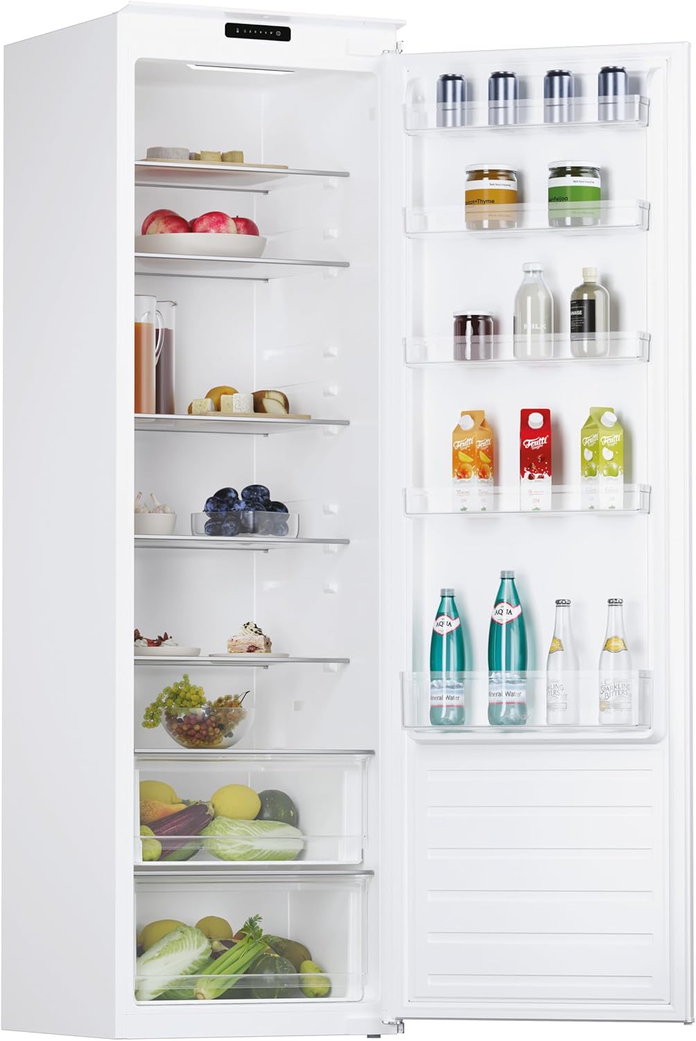 Candy - réfrigérateur 1 porte 178 cm, 316L, LED, porte réversible - CMS518EW