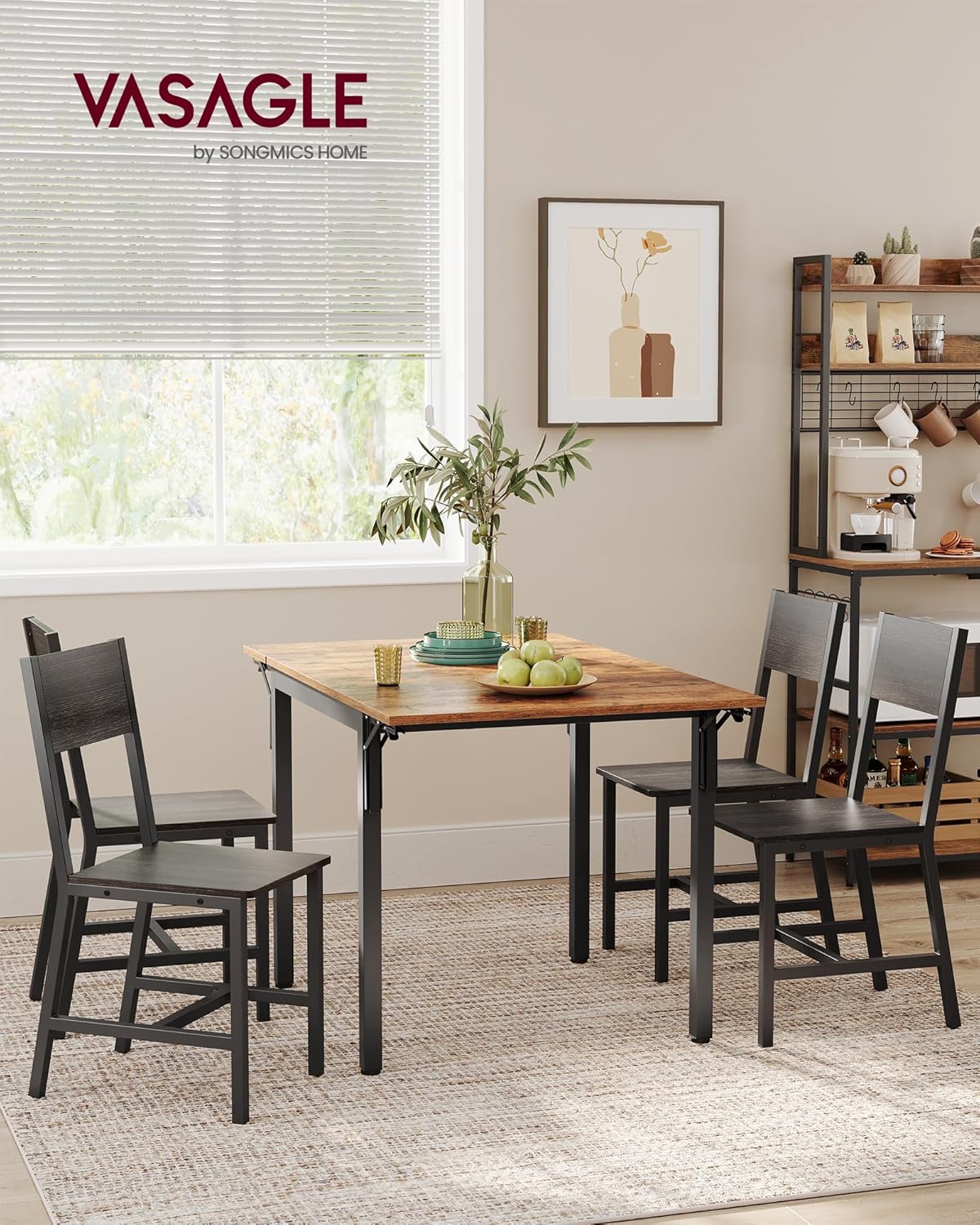 VASAGLE - chaise salle à manger (lot de 2) - acier -  gris/noir - style industriel - LDC092B04