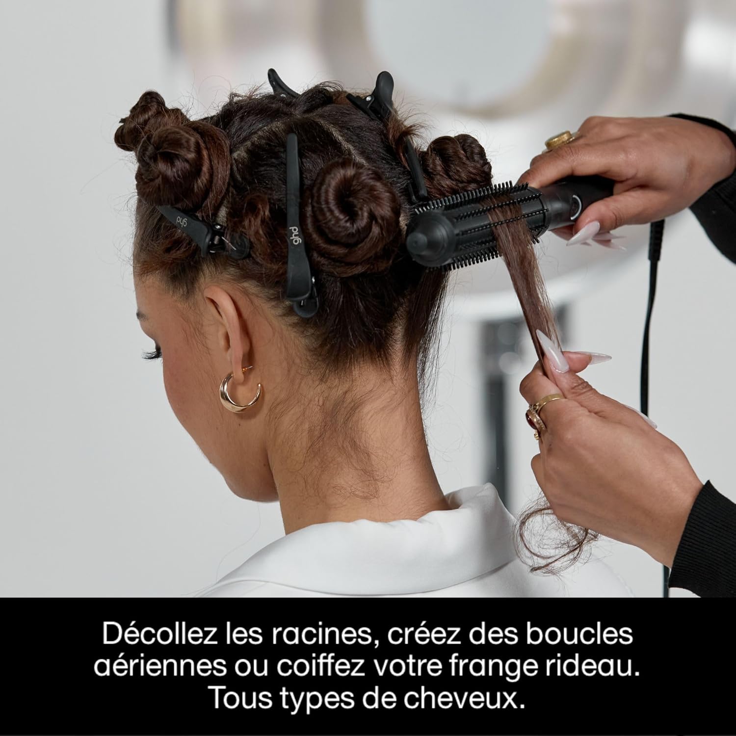 ghd - brosse chauffante Rise - volume 2x brushing, pour cheveux secs