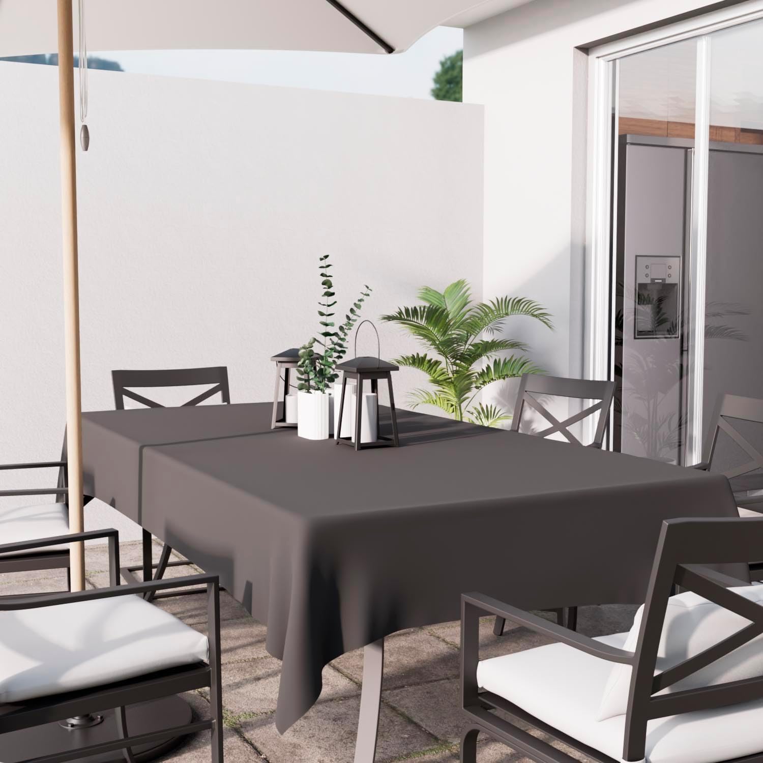 Soleil d'Ocre - Nappe Rectangle anti-tâches - 140x200 cm - polyester, coloris anthracite