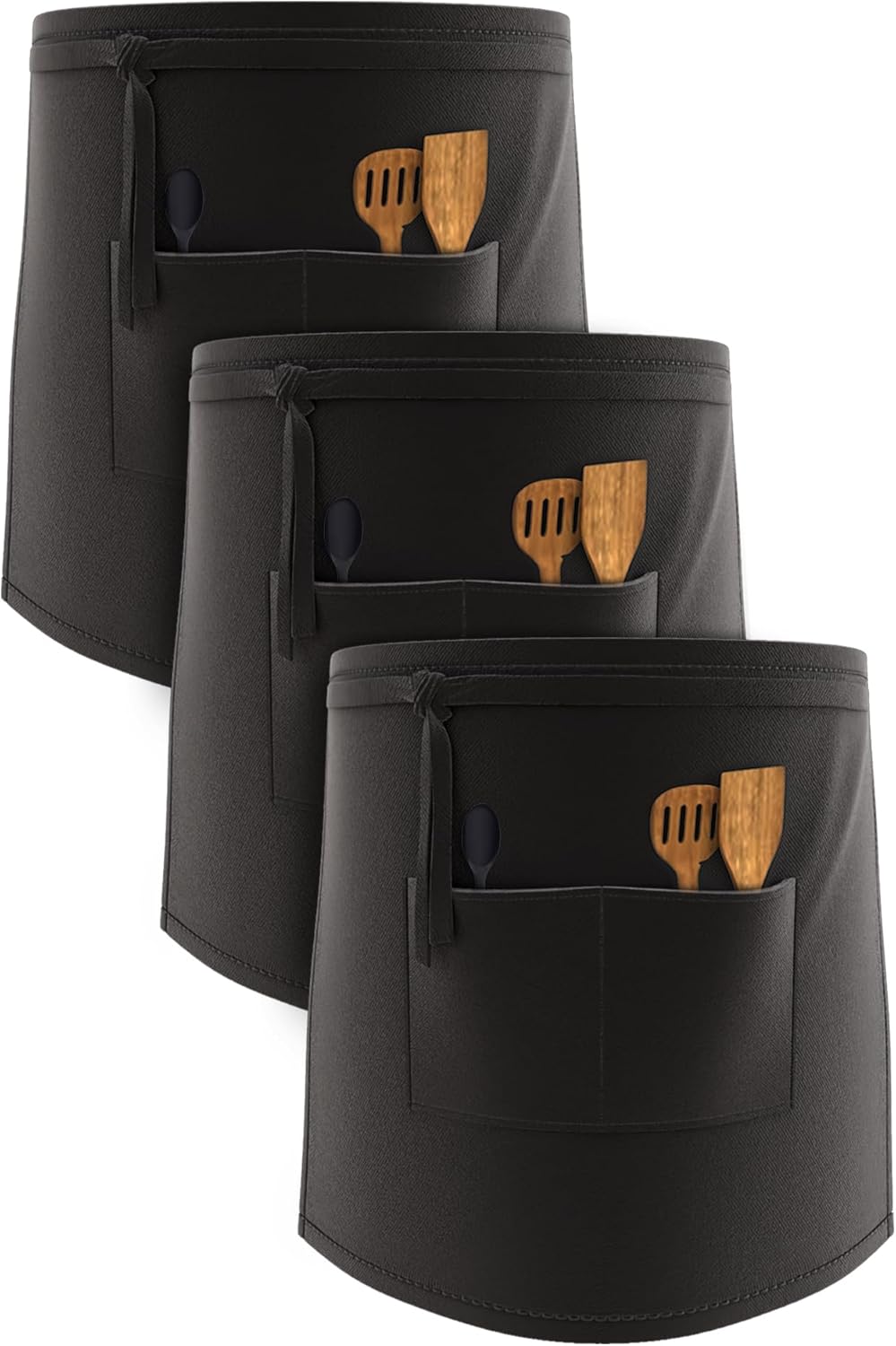 LEFUNDA - Tablier cuisine réglable 3 poches, étanche, longues lanières