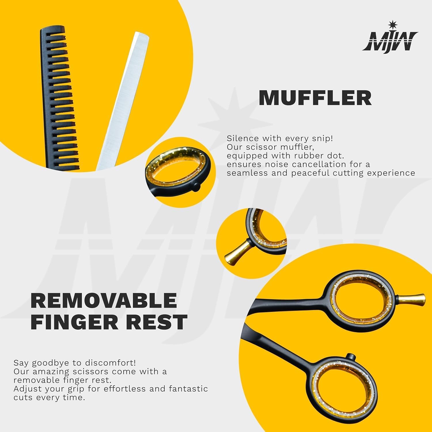 MJW - ciseaux à effiler inox - texturation, superposition cheveux