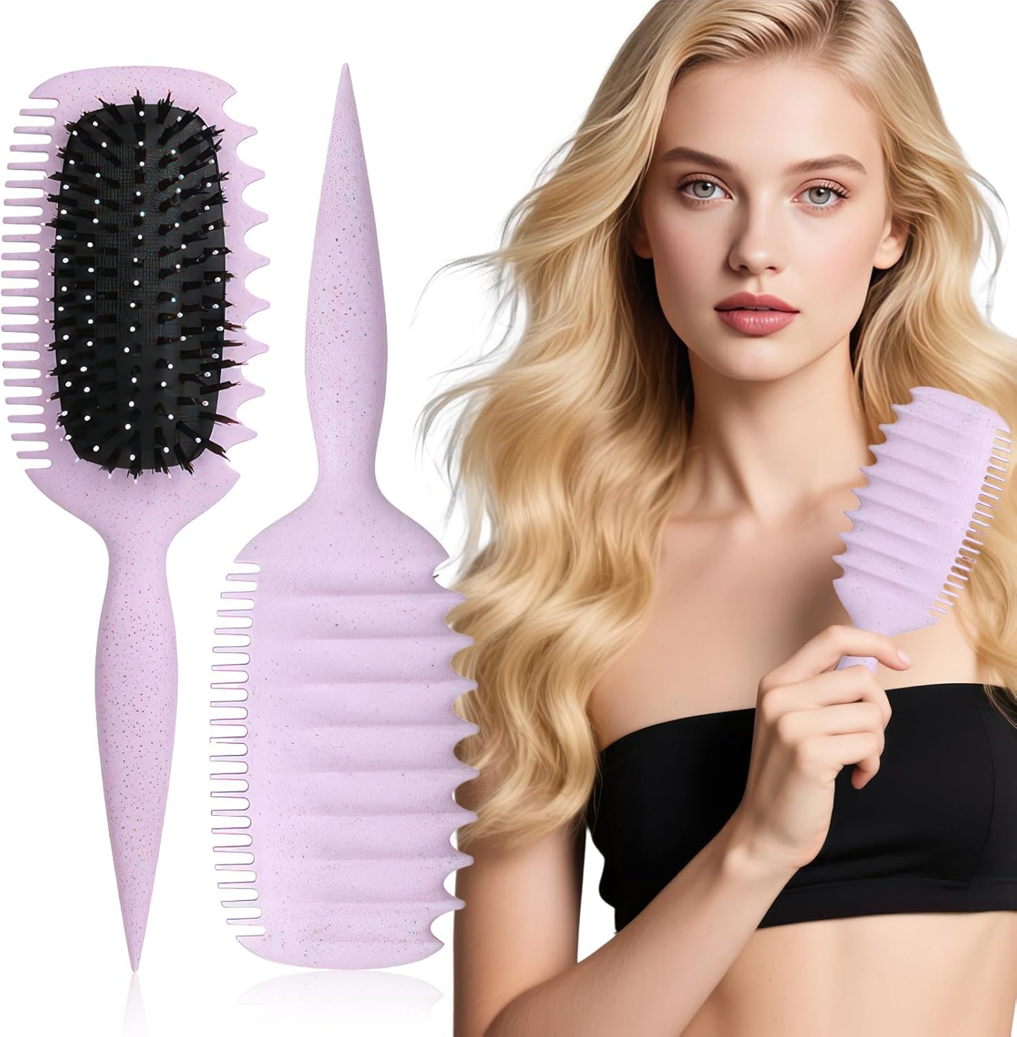 Brosse à boucler - ergonomique antistatique - démêlage doux - cheveux femmes hommes enfants