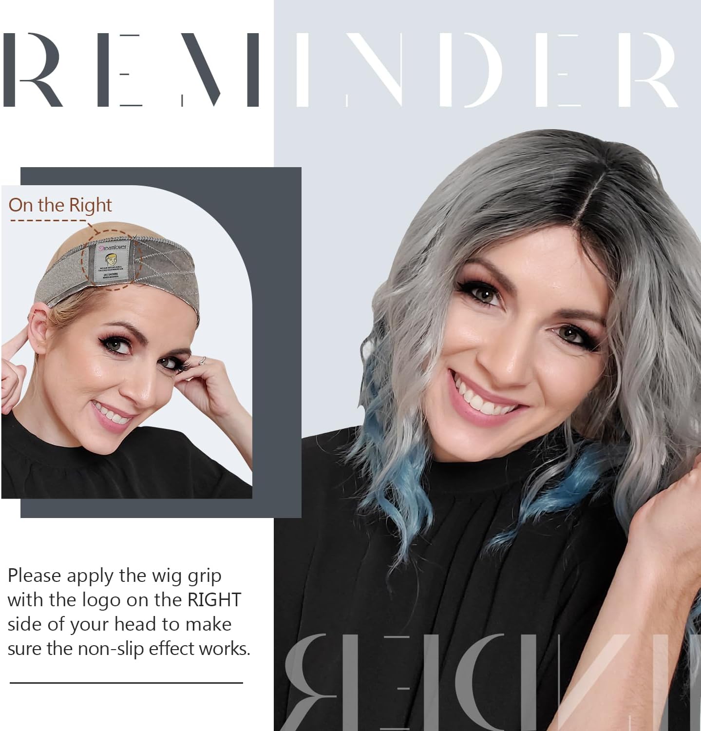 Dreamlover - bandeau antidérapant - 24x4 cm - maintien perruque, lot 2