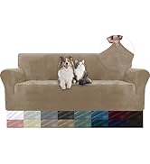 YSTELLAA Housse De Canapé en Velours 3 Places, Sofa Cover Extensible, Universelle Housse pour Can...