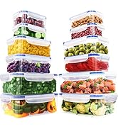 KICHLY 24 pièces de boîtes alimentaires hermétiques en plastique sans BPA avec couvercles, boîtes...