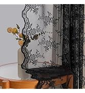MYSKY HOME Rideau en Dentelle Fleurs Brodées Rideaux en Dentelle Rideaux avec Galon Fronceur Transparent...