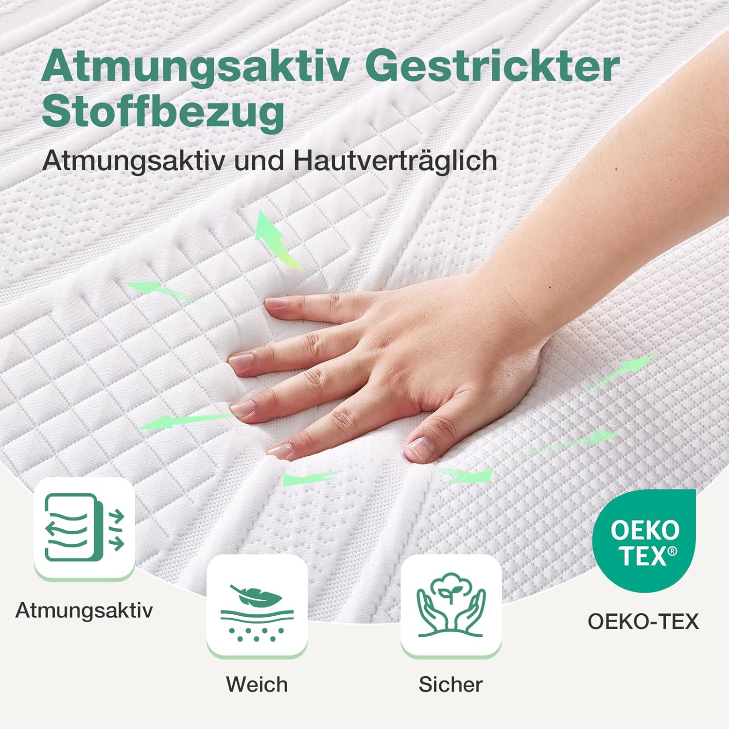 Novilla - surmatelas gel 5cm - 180x200 cm - mousse mémoire, housse lavable, antidérapant