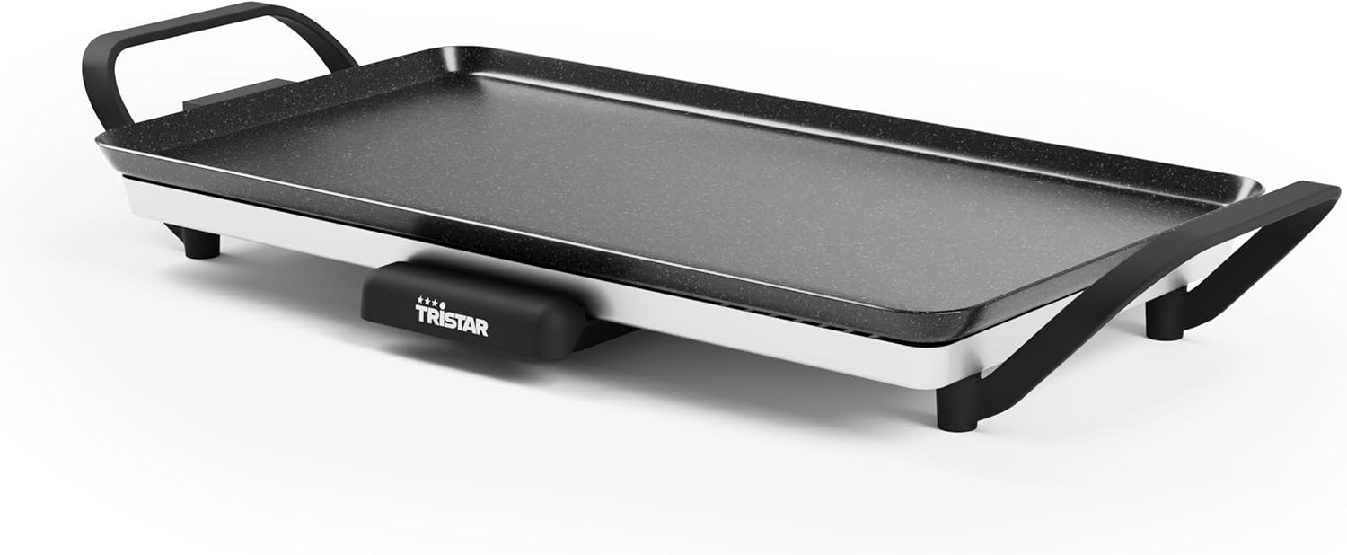 Tristar - Table Grill Slim M - 46x26 cm - Thermostat réglable, poignées amovibles, revêtement antiadhésif - BP-2667
