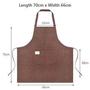 dont les dimensions sont indiquées : 70 cm de longueur x 66 cm de largeur, avec poche poitrine et sangle de cou