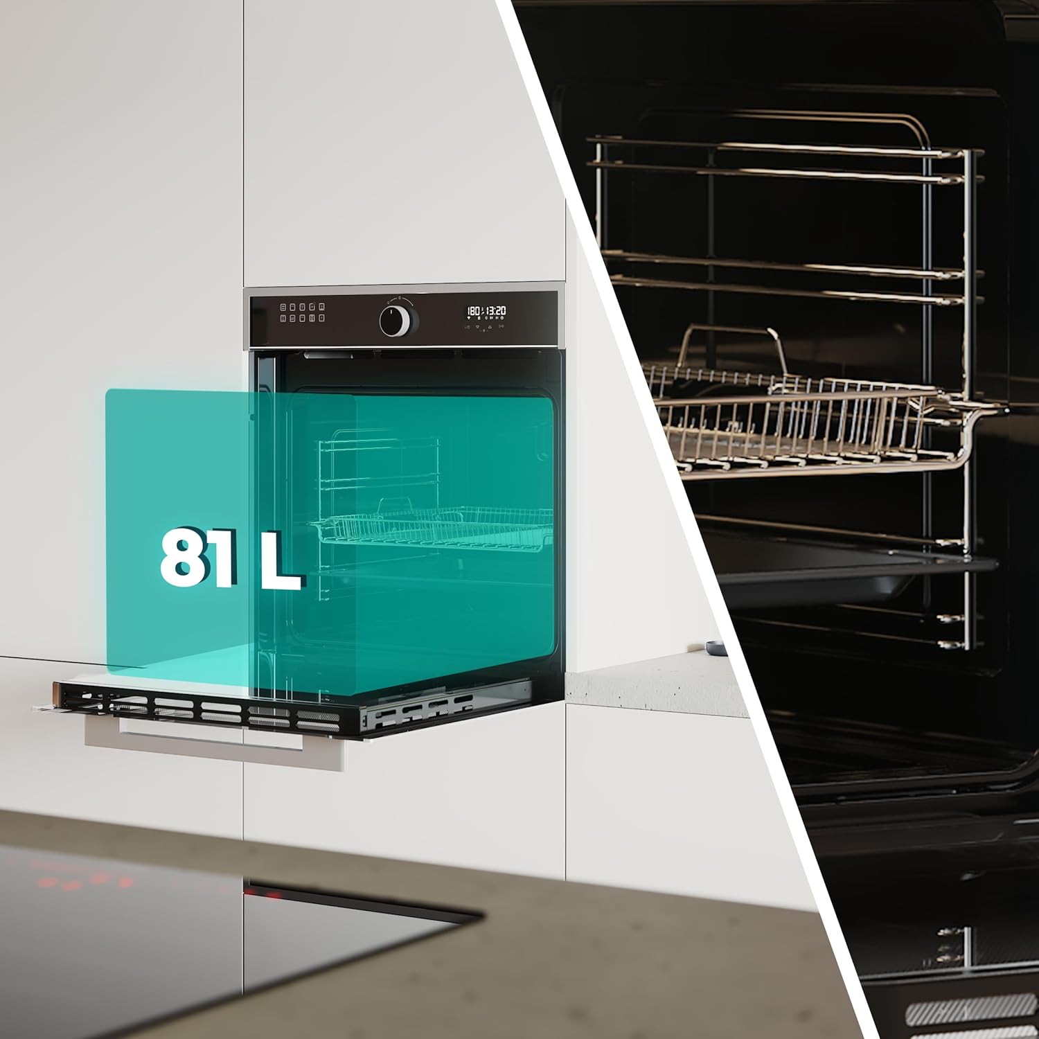 Cecotec - Bolero Hexa Edge - 60 cm, 81L, 3400W, 11 fonctions, Airfryer, AF316000