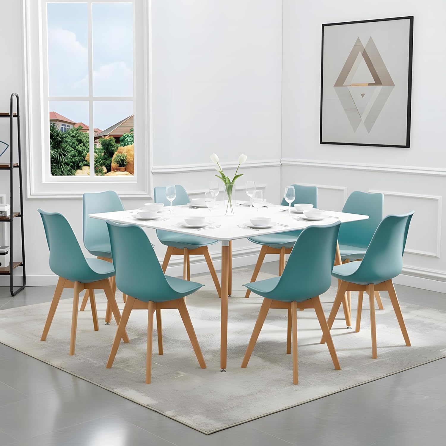 EGGREE - Lot 4 chaises scandinaves - bois hêtre - assise rembourrée