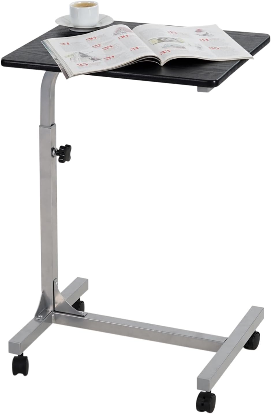 Table de lit pour PC - hauteur réglable, 48x37x67cm, 4 roulettes