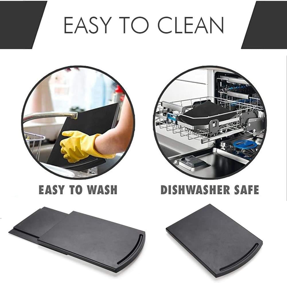 Tapis à glissière de cuisine - plateau coulissant 30 cm, sans BPA, gris