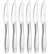 Lou Laguiole Figure Miroir - Set 6 couteaux steak, Black, Acier