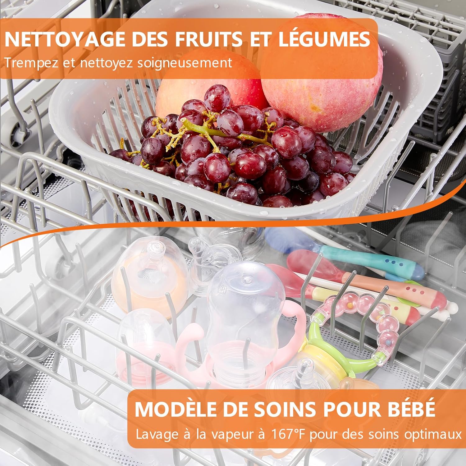 Karlxtom - Mini lave-vaisselle de table, 45 cm, 6 programmes, LED