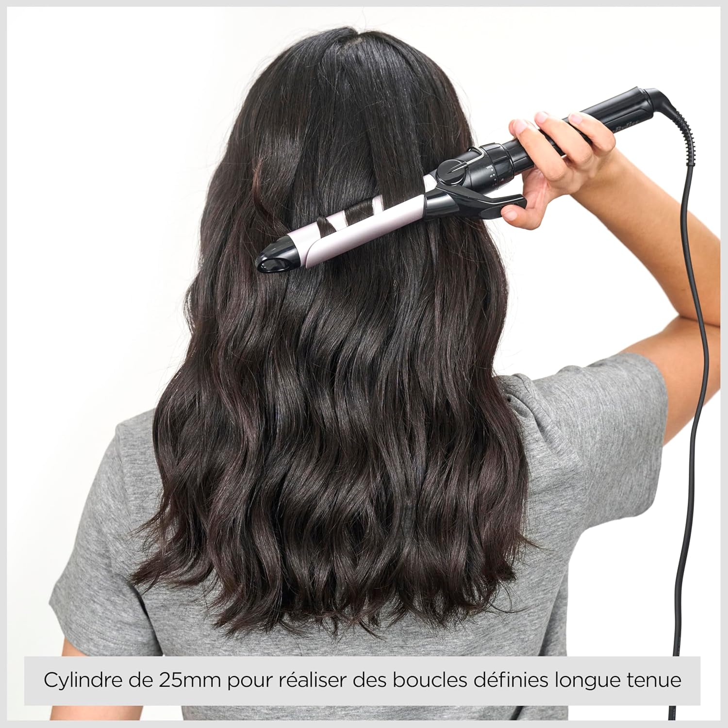 BaByliss - Curling Tong série Sublim' Touch - 25mm - 10 températures, revêtement ultra-doux, support sécurité - C325E