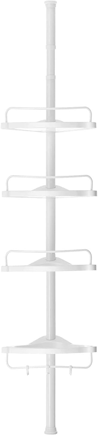 SONGMICS - étagère d'angle télescopique 85-305 cm - 4 niveaux, hauteur réglable, salle de bain BCB001A