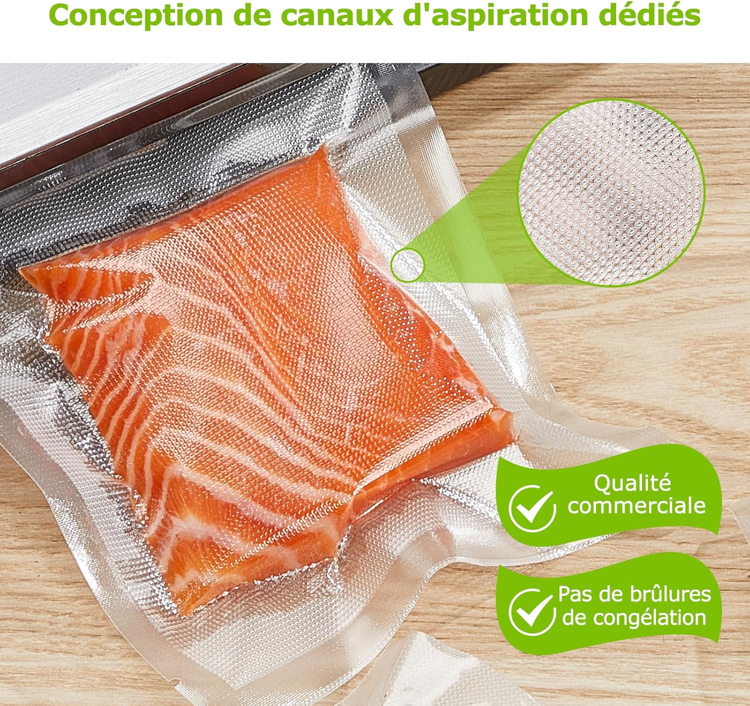 Bonsenkitchen - sacs sous vide VB32 - 20x30 cm - 40 sachets sans BPA