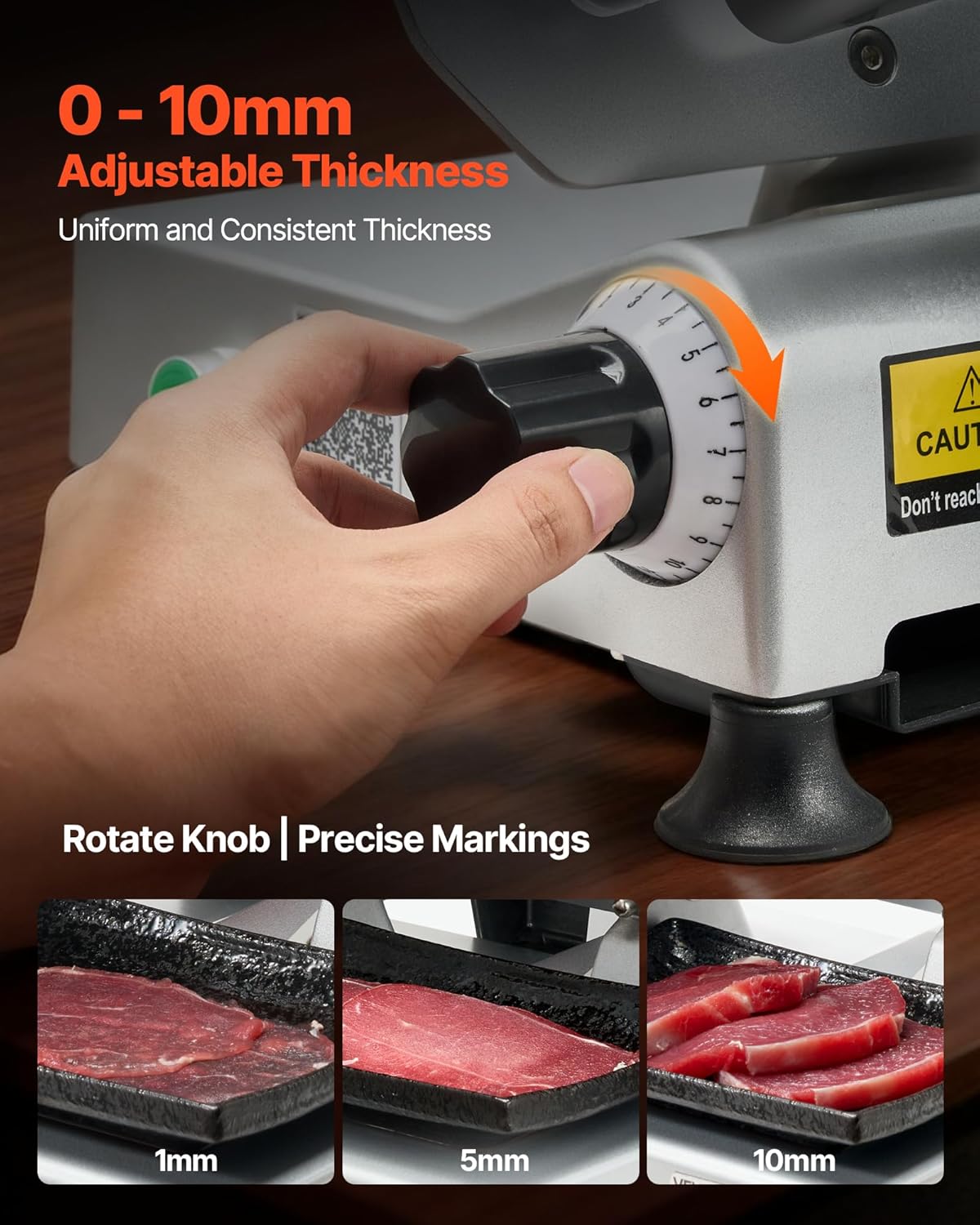 VEVOR - trancheuse électrique 320W, lame 250mm, coupe 0-10mm