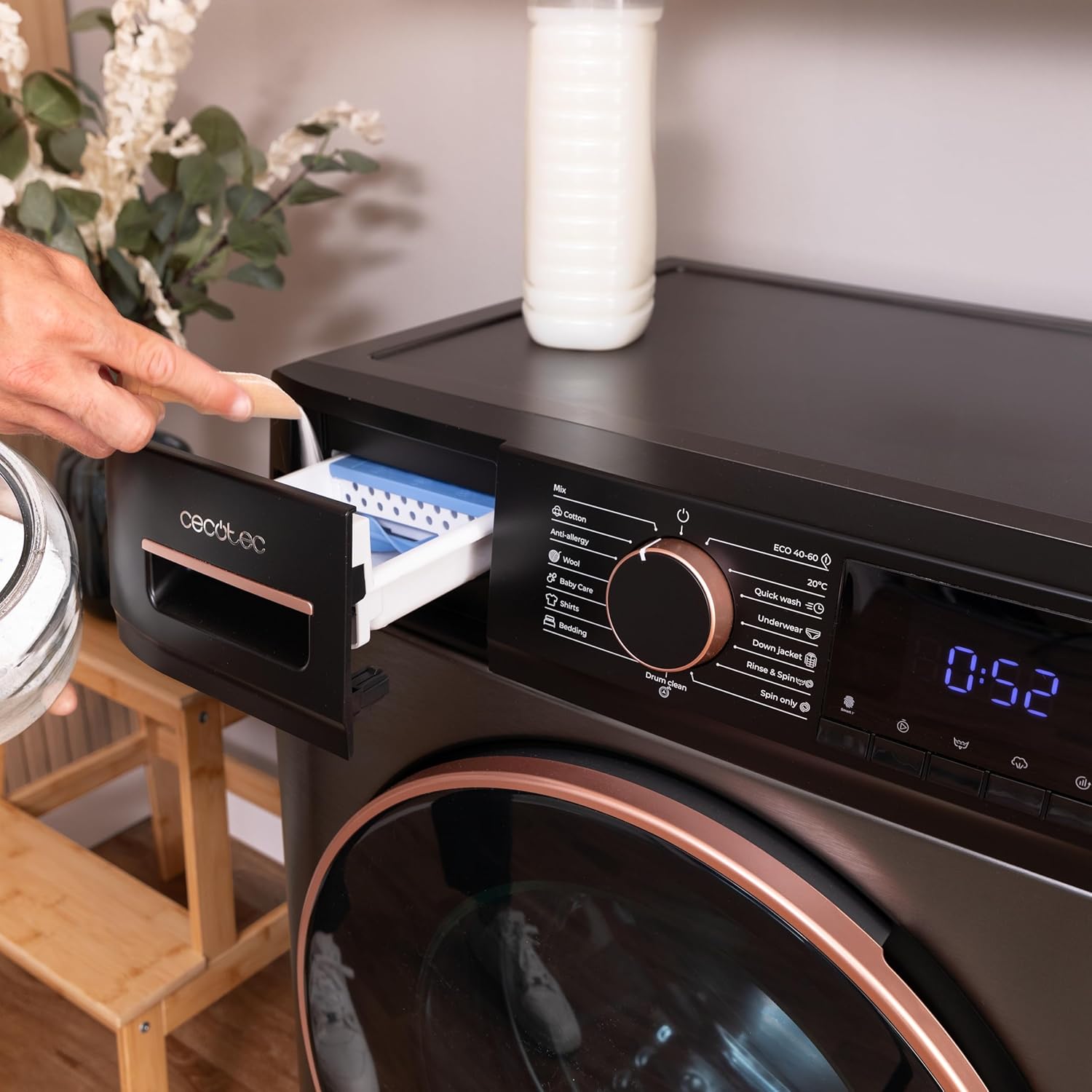 Cecotec - Lave-linge frontal 7kg, 1400tr/min, classe A, vapeur, Dresscode7610