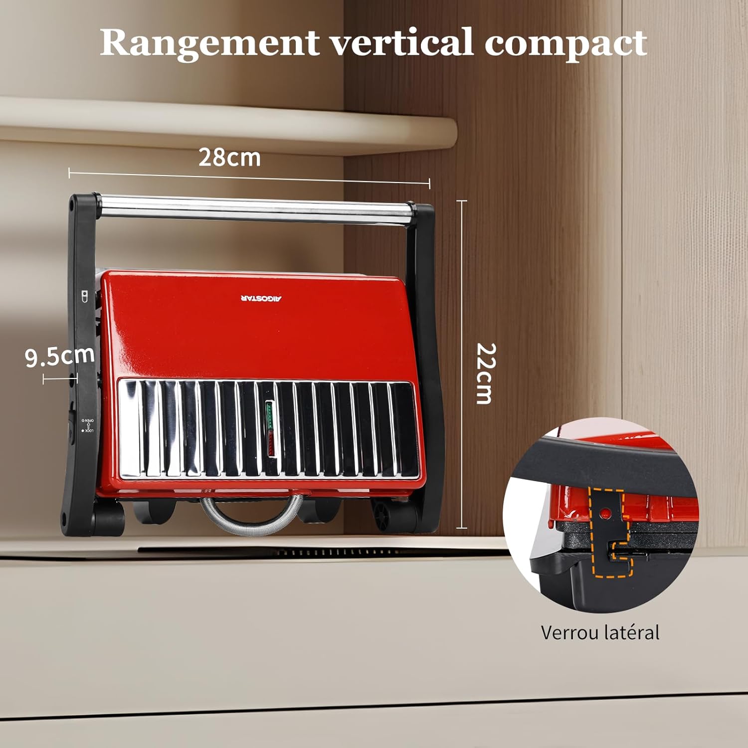 Aigostar - Warme - grille-viande 180° 1000W plaques antiadhésives