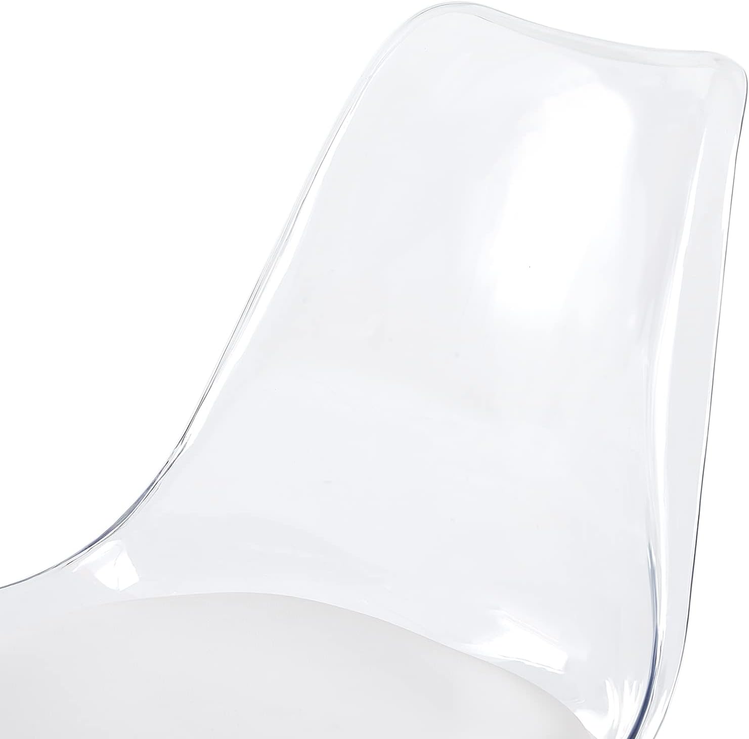 EGGREE - chaises scandinaves lot 8 - bois hêtre - coussin cuir blanc, dossier transparent, testées SGS