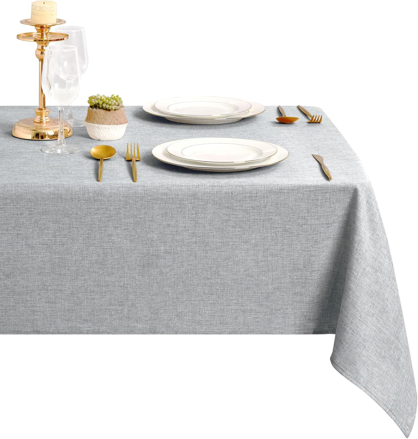 DWCN - nappe aspect lin - 135x260cm - lavable, imperméable