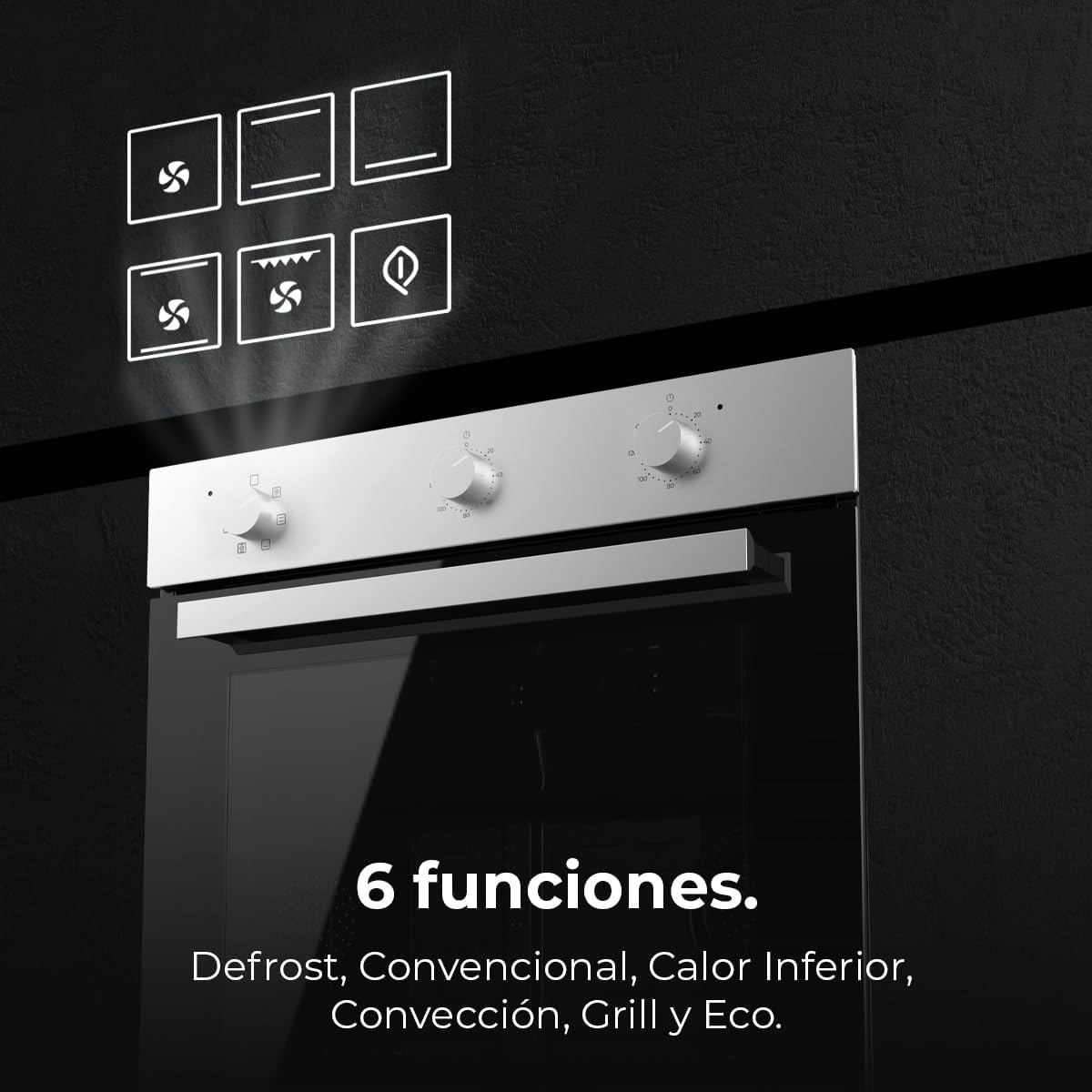 Cecotec - Four encastrable multifonctions, 70L, 6 modes, 2800W, classe A, M236000