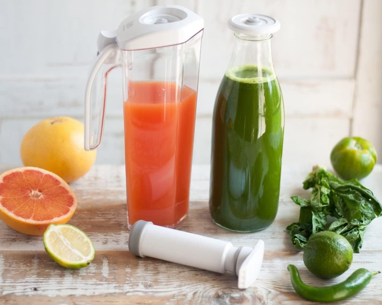 PIKA - carafe sous vide 1L avec pompe et couvercle S, blanc