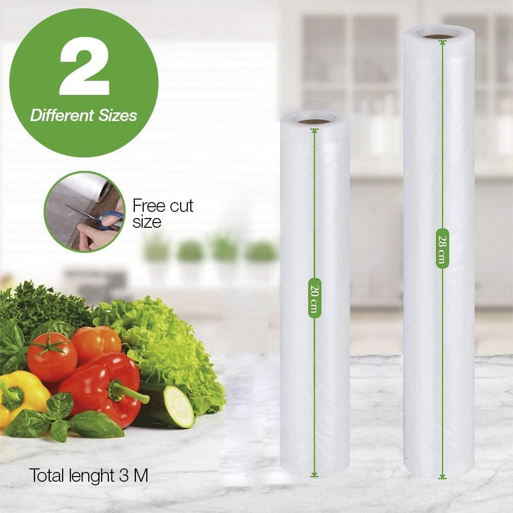 Edihome - set rouleaux sous vide - 20x300cm & 28x300cm - sans BPA, compatible cuisine