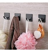 JS Crochet porte-serviette autocollant noir sans perçage porte-serviettes porte-manteaux