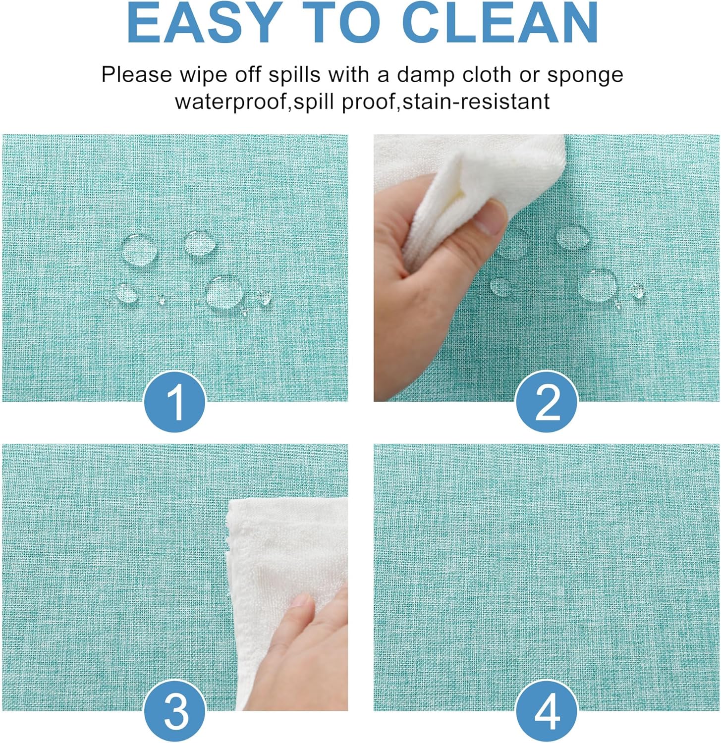 DWCN - Aqua Bleu Lin - 135x260cm - nappe lavable et imperméable