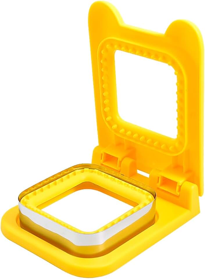Coupe-sandwich en acier inoxydable - carré DIY - jaune - coupe pain et scellant toast, machine pratique