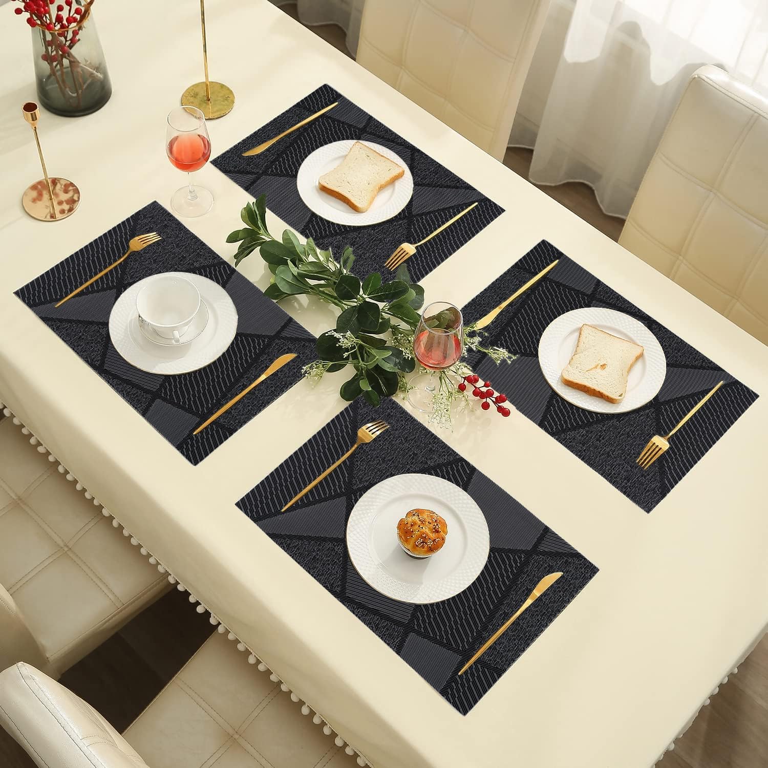 IPEA - sets de table - 45x30cm - lavable, antidérapant, résistant chaleur