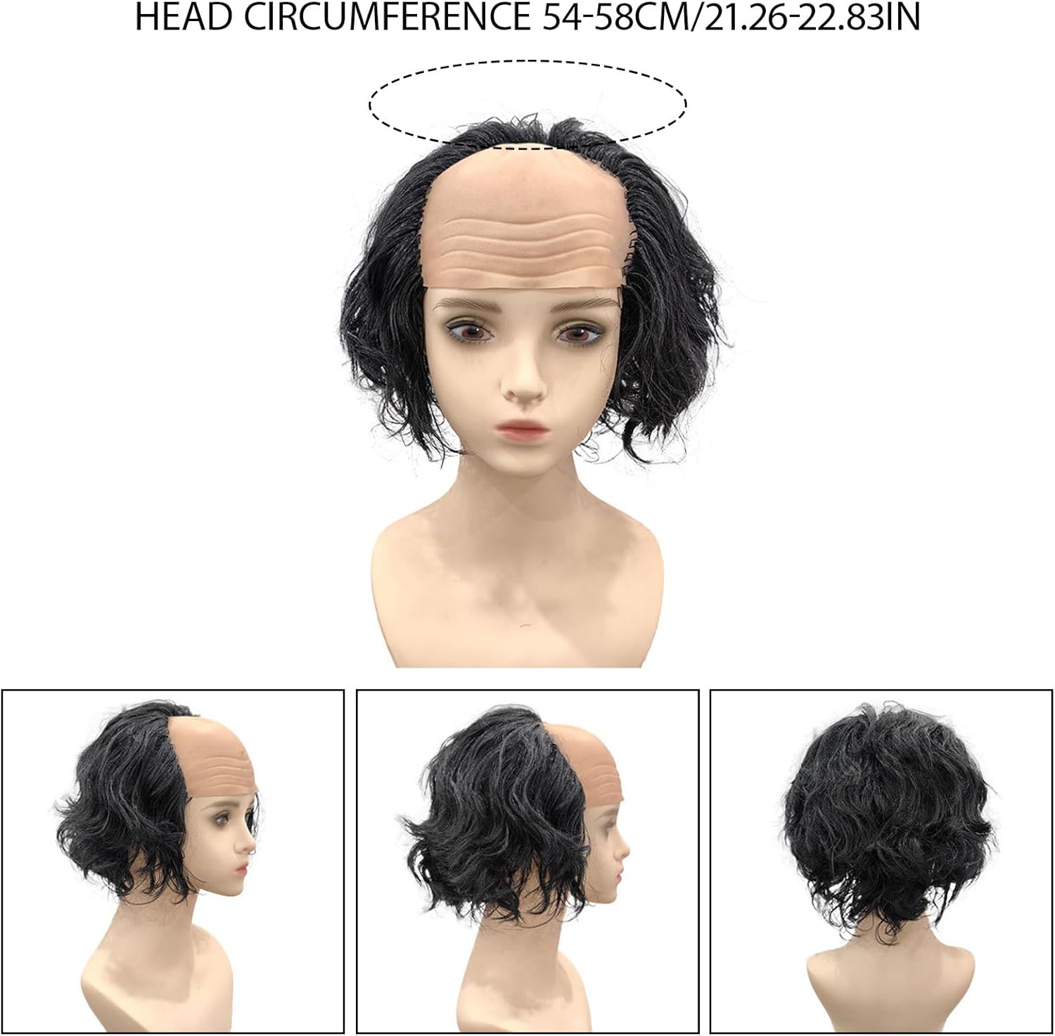 Perruque chauve adulte - accessoire cosplay/halloween - taille unique - idéal médecin, professeur, sorcier - AYNKH