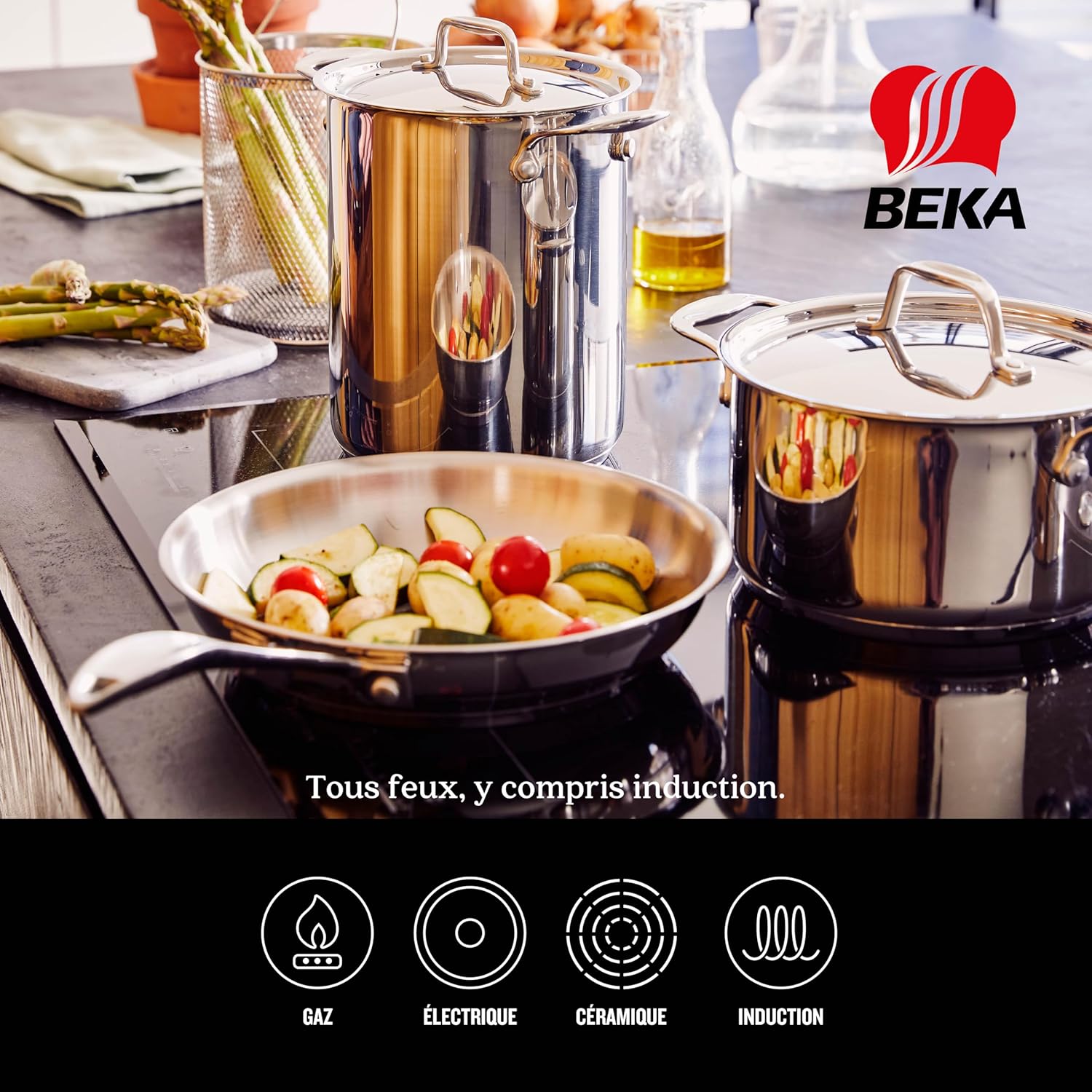 Beka - Chef - poêle inox 24 cm - induction, inox 18/10