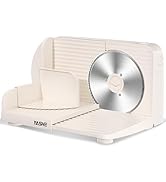 YASHE Trancheuse à viande électrique pliable avec épaisseur réglable de 0 à 15 mm, 17 cm en acier inoxydable