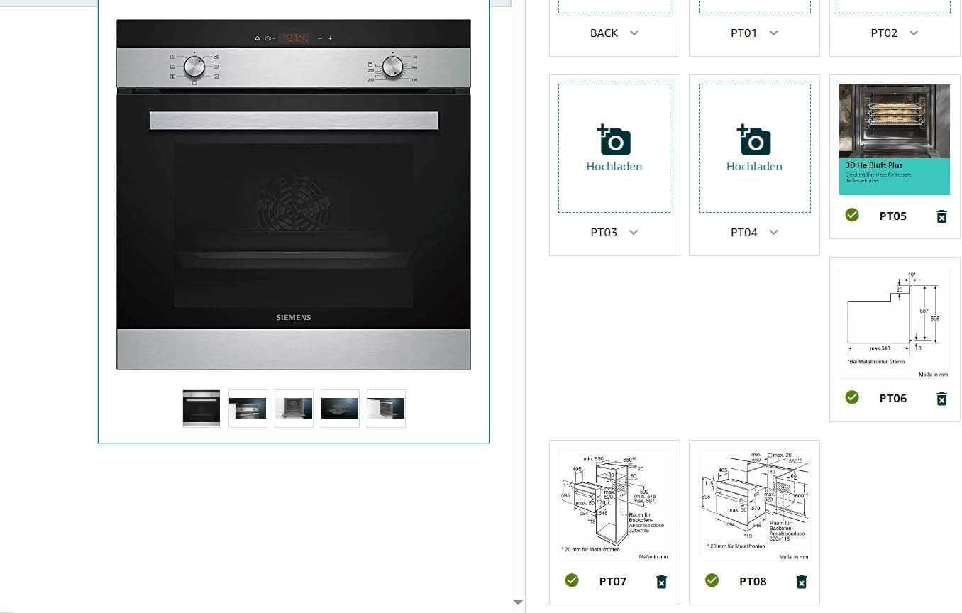 Siemens - four iQ100 66L - inox/noir, classe A, HB113FBS1