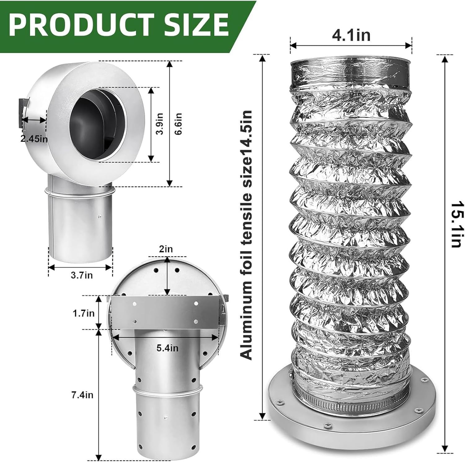 Cocoarm - Raccord magnétique 90° inox, 4 pouces, installation facile