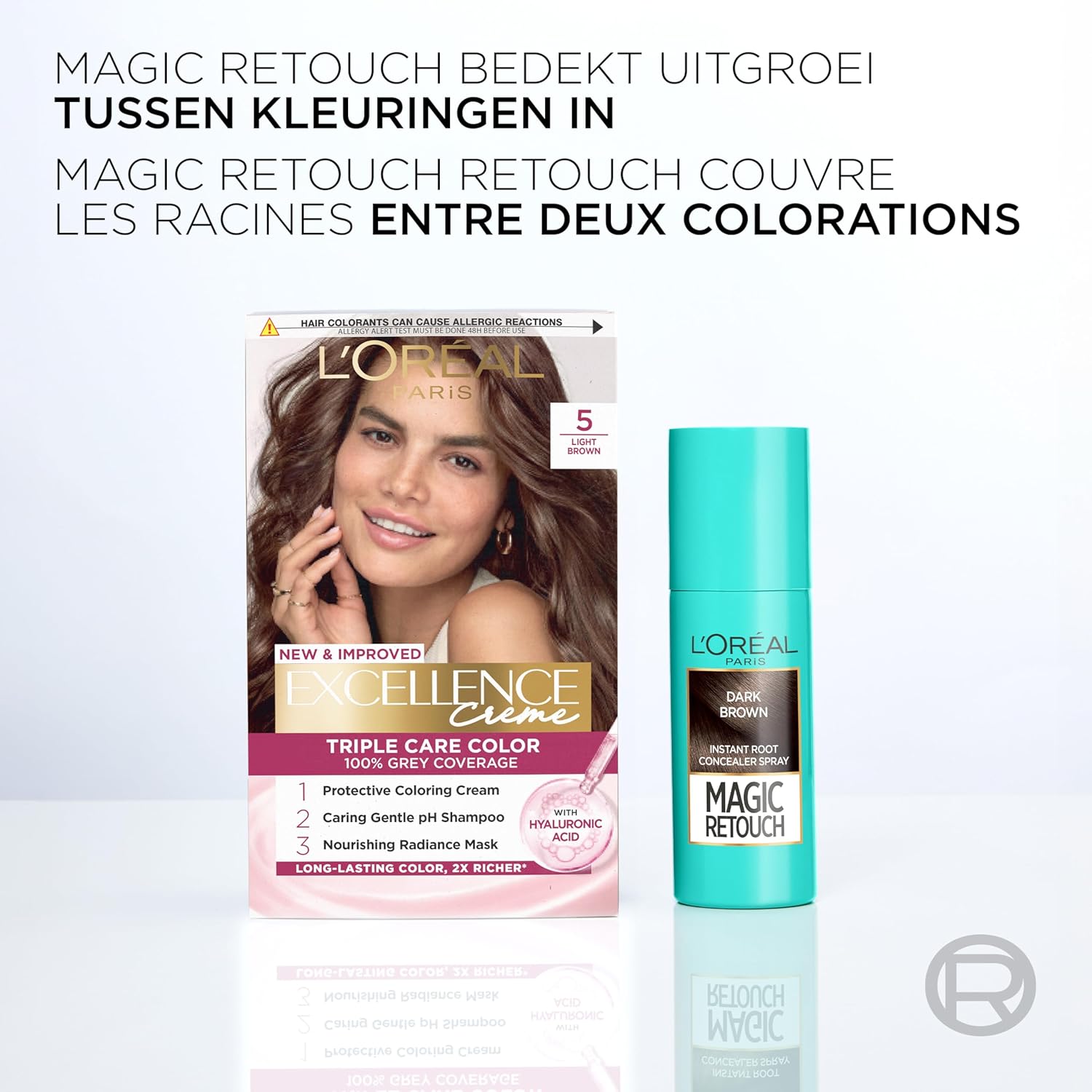 L'Oréal - Excellence 4.3 - Coloration cheveux, lot de 2, brun doré