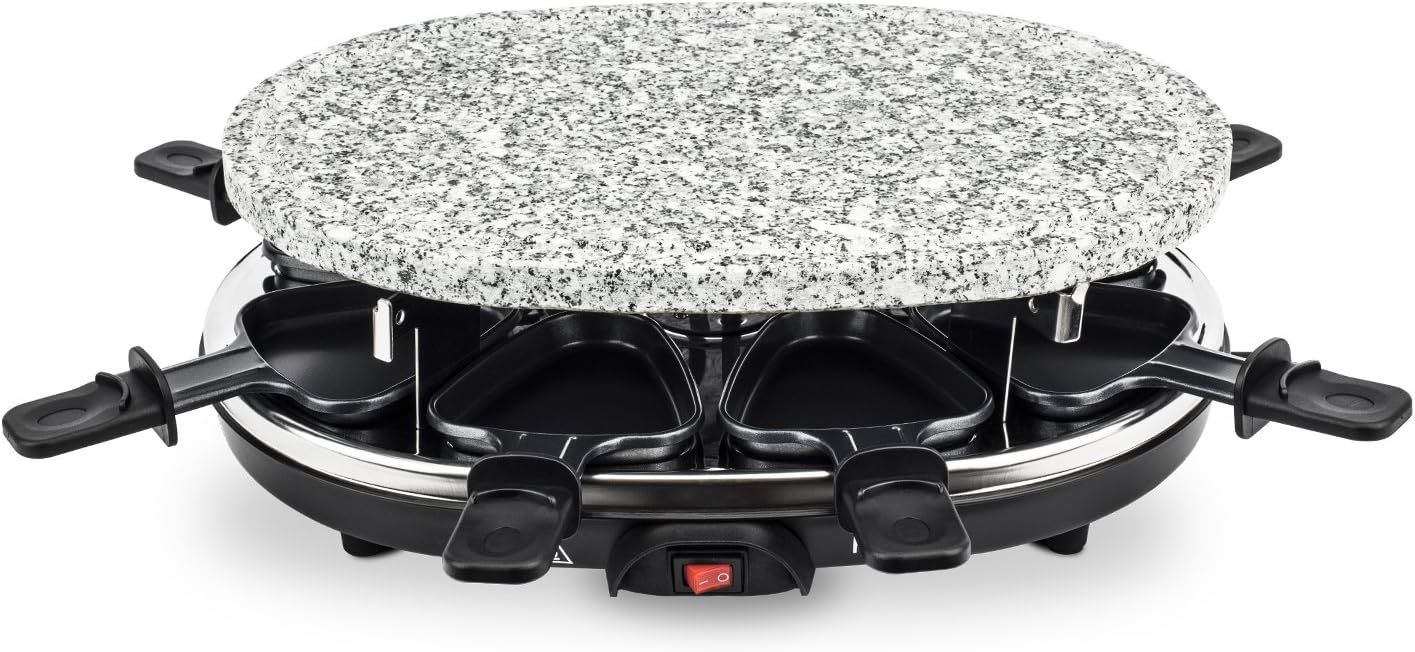 H.Koenig - RP85 - appareil à raclette 8 pers, pierre/gril/fondue, plaque amovible