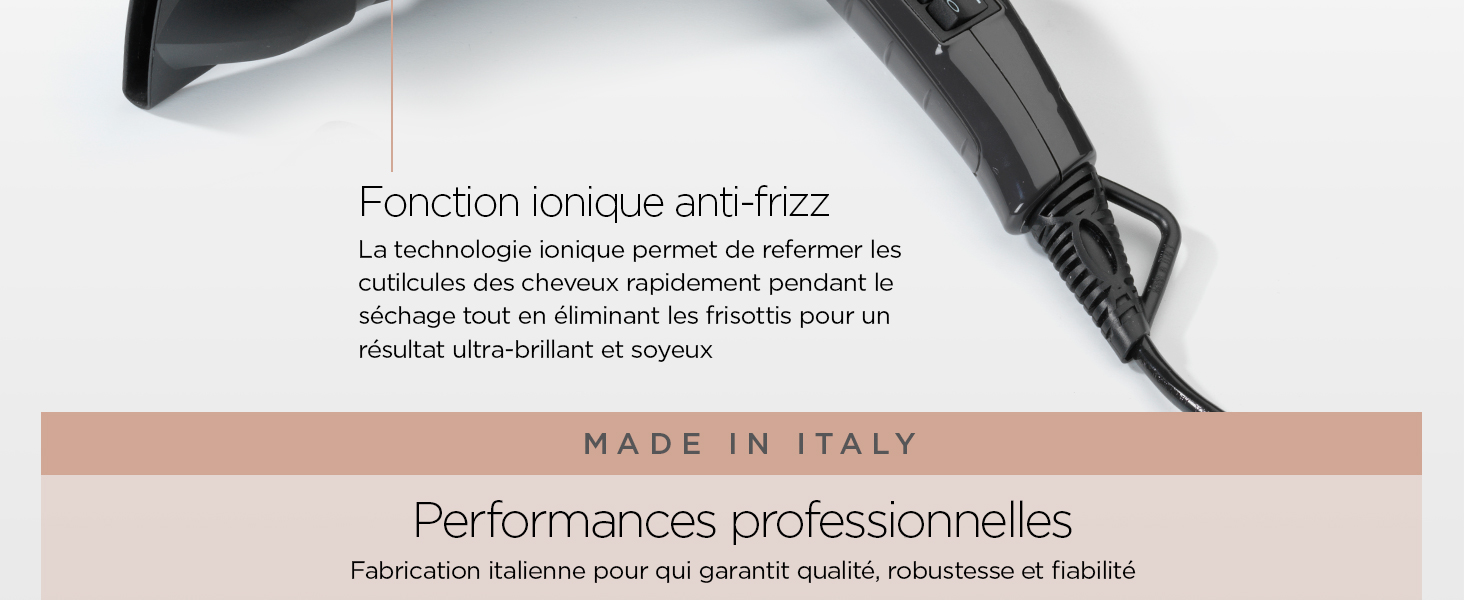 BaByliss, Sèche-cheveux, Air Pro 2200, 6719DE, concentrateur, diffuseur, fabrication italienne