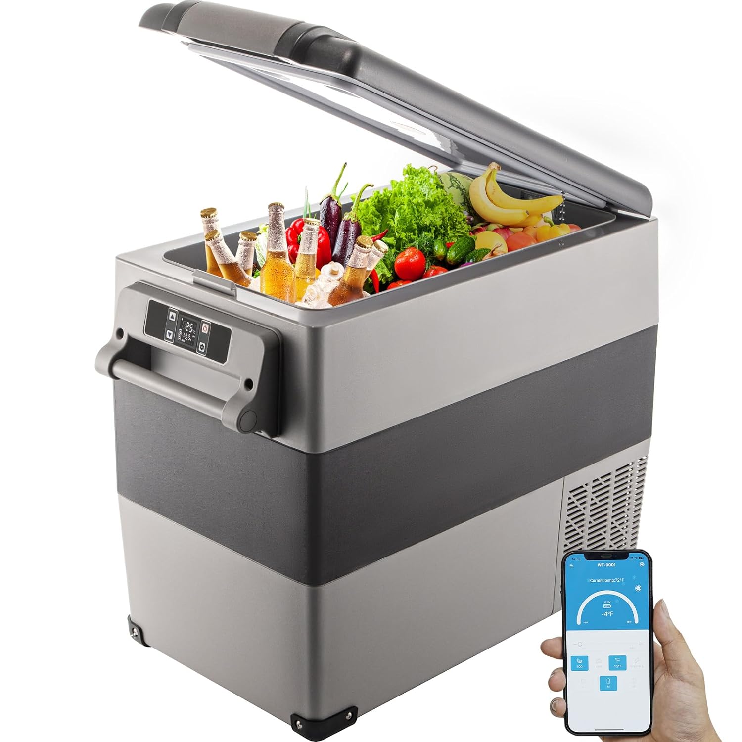 VEVOR - Mini Frigo Série Portable - 69x34.5x52.4cm - Silencieux, -20 à 20°C, 55L, panneau numérique, 220V/maison/voiture