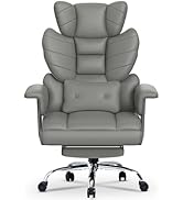 naspaluro Chaise Bureau Ergonomique à Hauteur Réglable,Fauteuil de Bureau avec Repose-Pieds Téles...