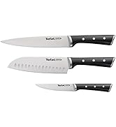 Tefal K232S3 Ice Force Lot de 3 couteaux à viande, Santoku et universels Noir 20 x 18 x 11 cm