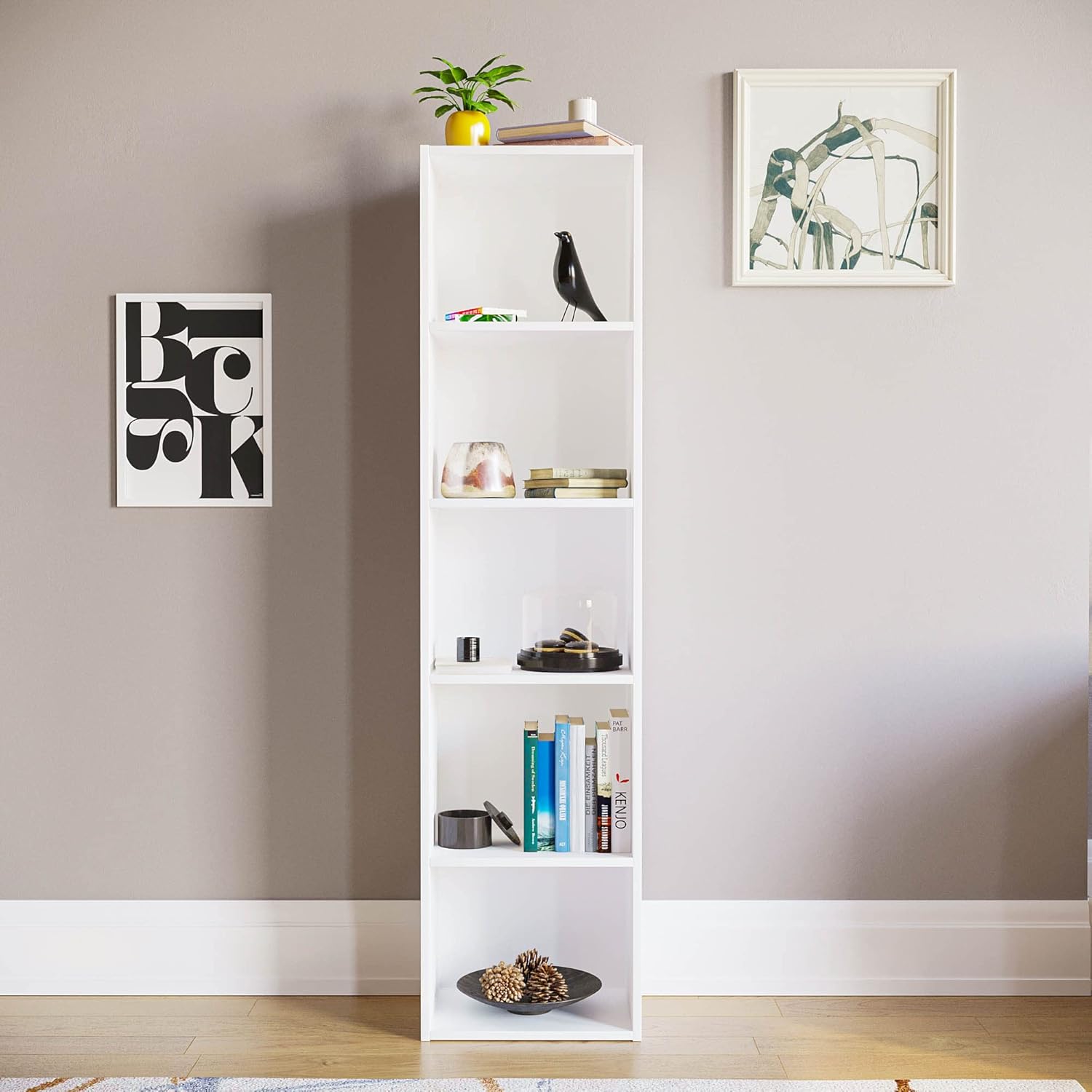 Vida Designs - Oxford bibliothèque 5 étagères blanc, bureau, séjour